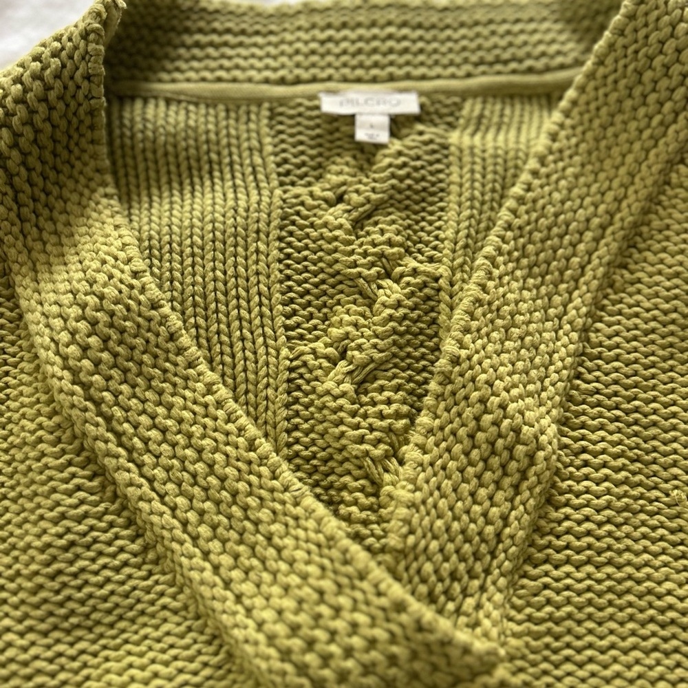 Pilcro Textured V-Neck Sweater in Olive